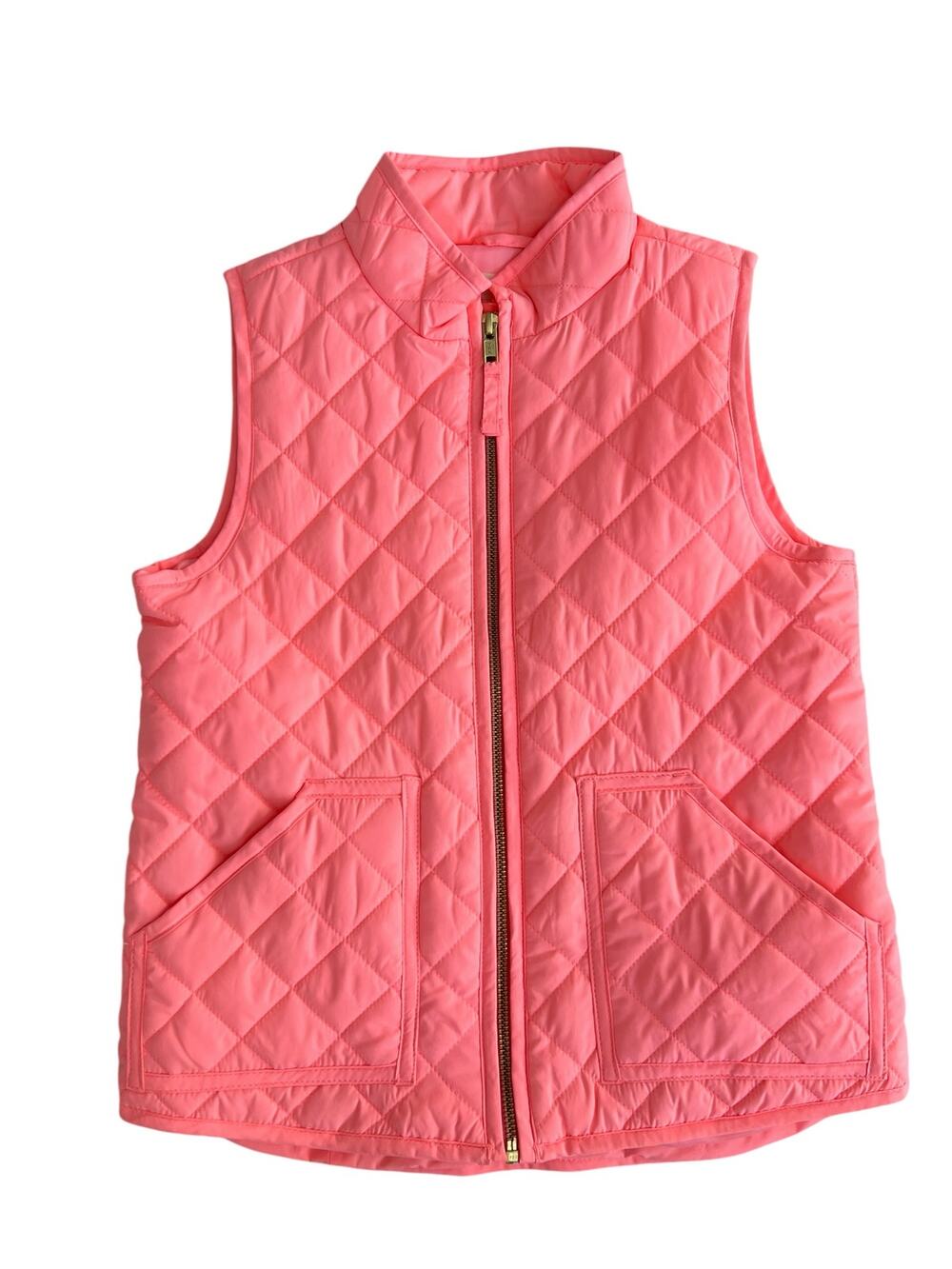 Jcrew girls puffer vest jacket peach size 6/7